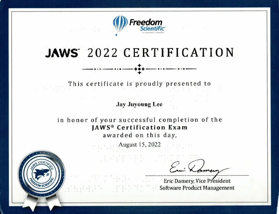 JAWS Cerficiation